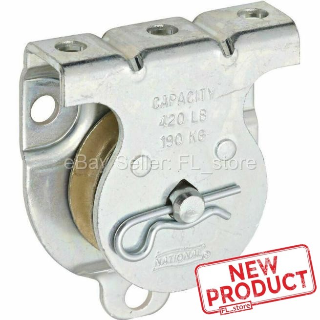 Rope Pulley Wall or Ceiling Mount 1-1/2 Sheave Side/Top Fastened
