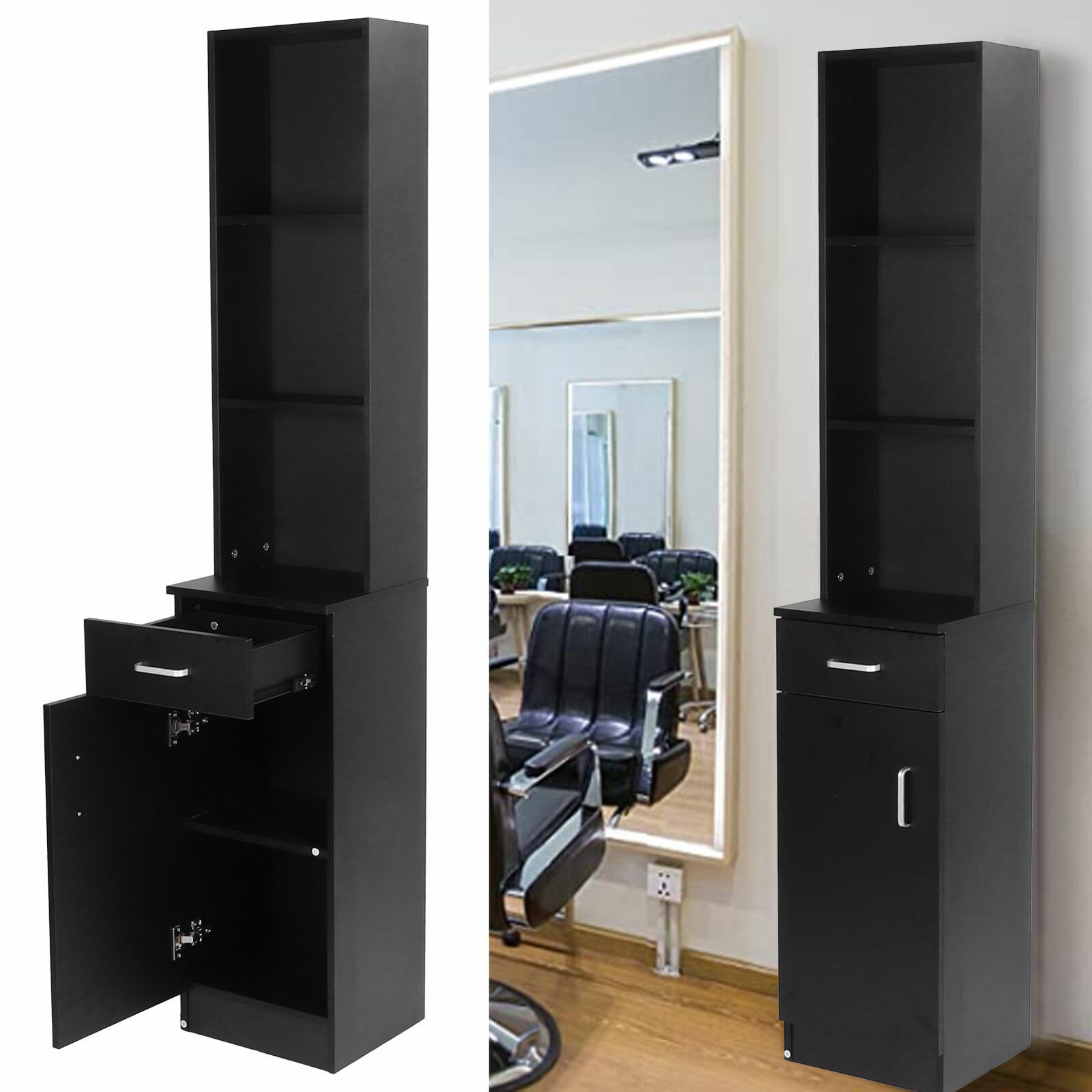 New Wall Mount Hair Styling Station Barber Cabinet Beauty Salon Spa Equipmen