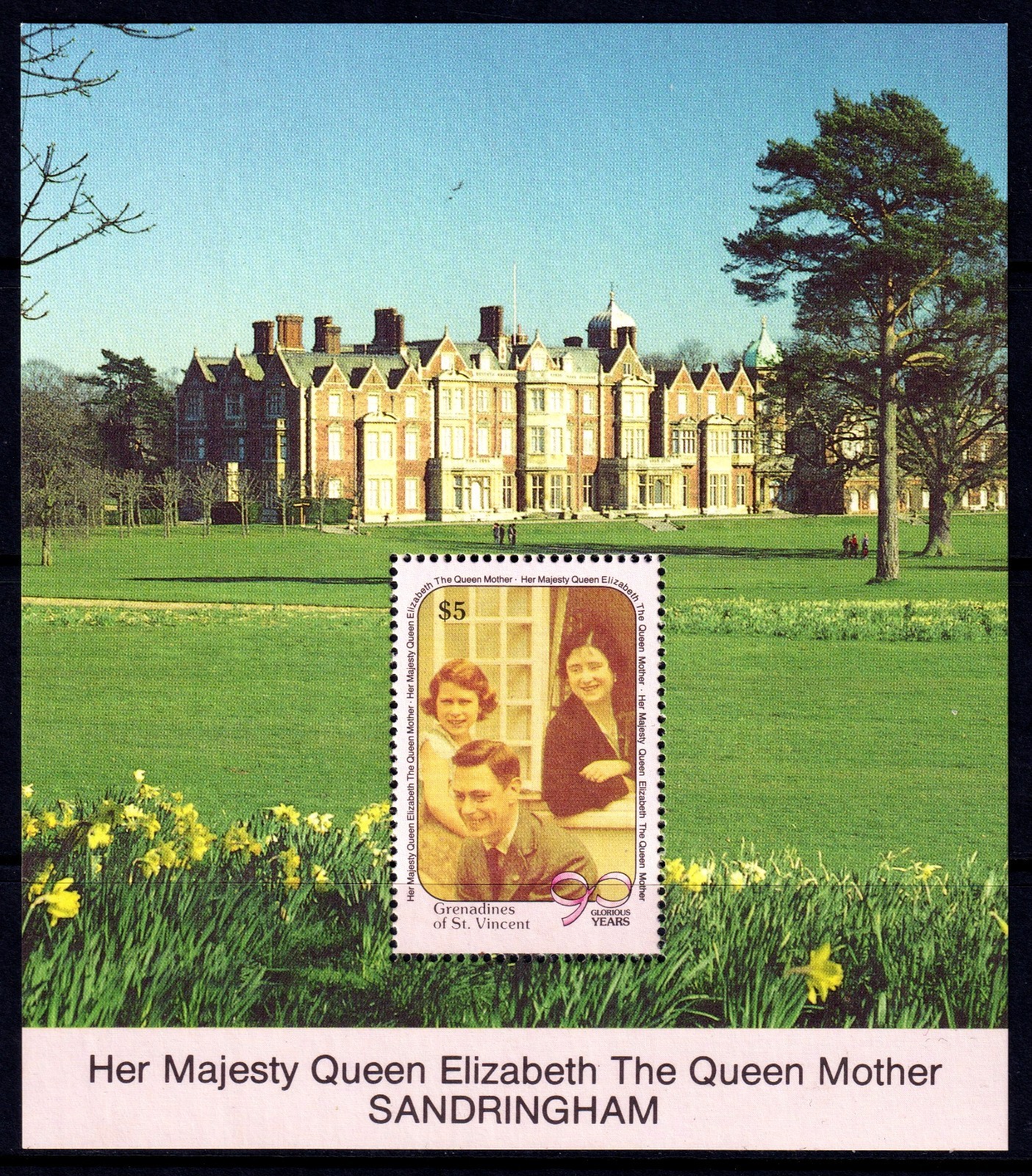St. Vincent Grenadines 1991 Queen Mother Birthday MNH Miniature Sheet SC 743