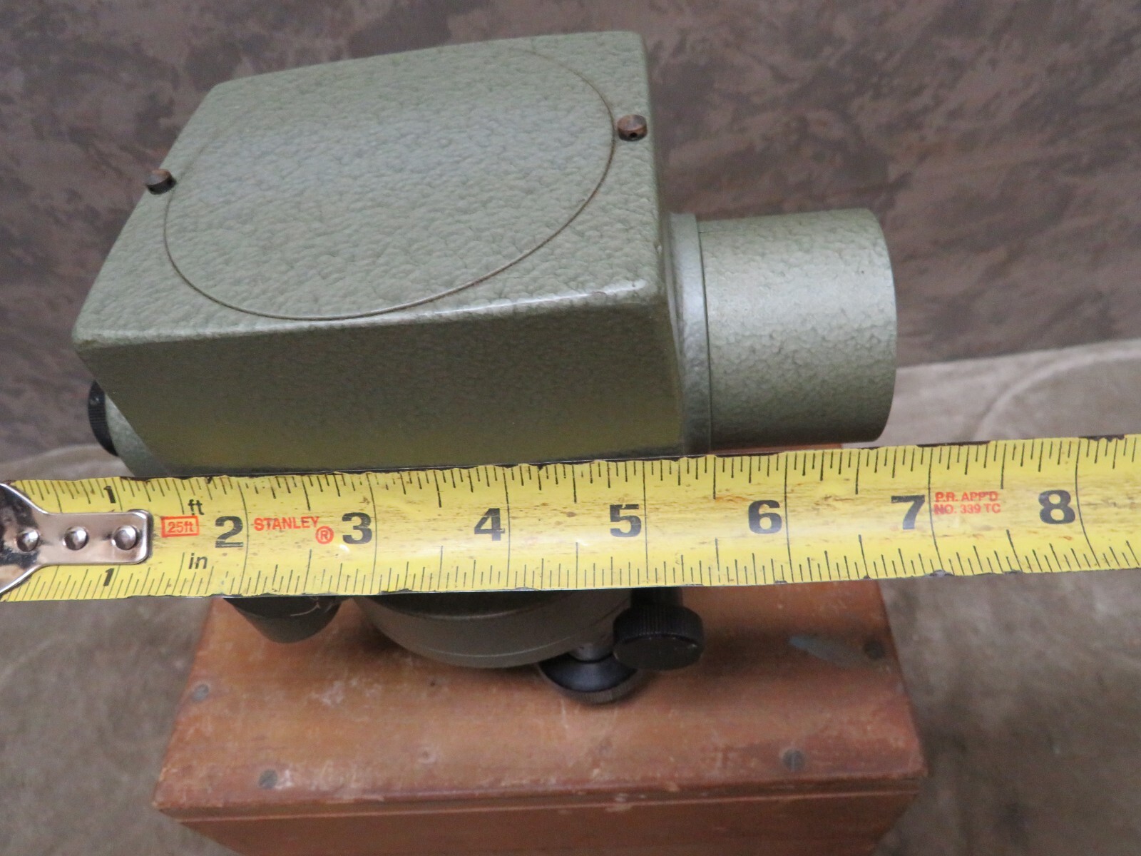 Vintage Survey Tool Transit Level TAMAYA & Co No 158 Wooden Case Scope