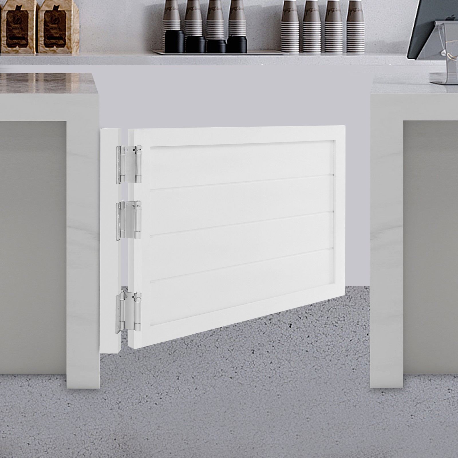 Partition Door, Solid Wood Door, Partition Door for Shop Entrance 90*60cm White