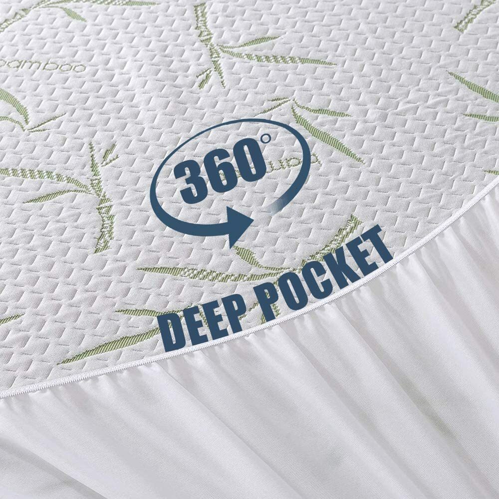 Bamboo Waterproof Mattress Protector Quilted Breathable Premium Mattress Cover
