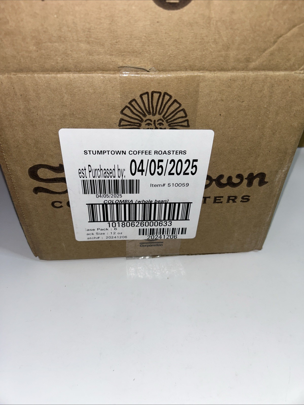 (6) Stumptown Organic Colombia Whole Bean Coffee, 12oz Bags PLEASE REVIEW