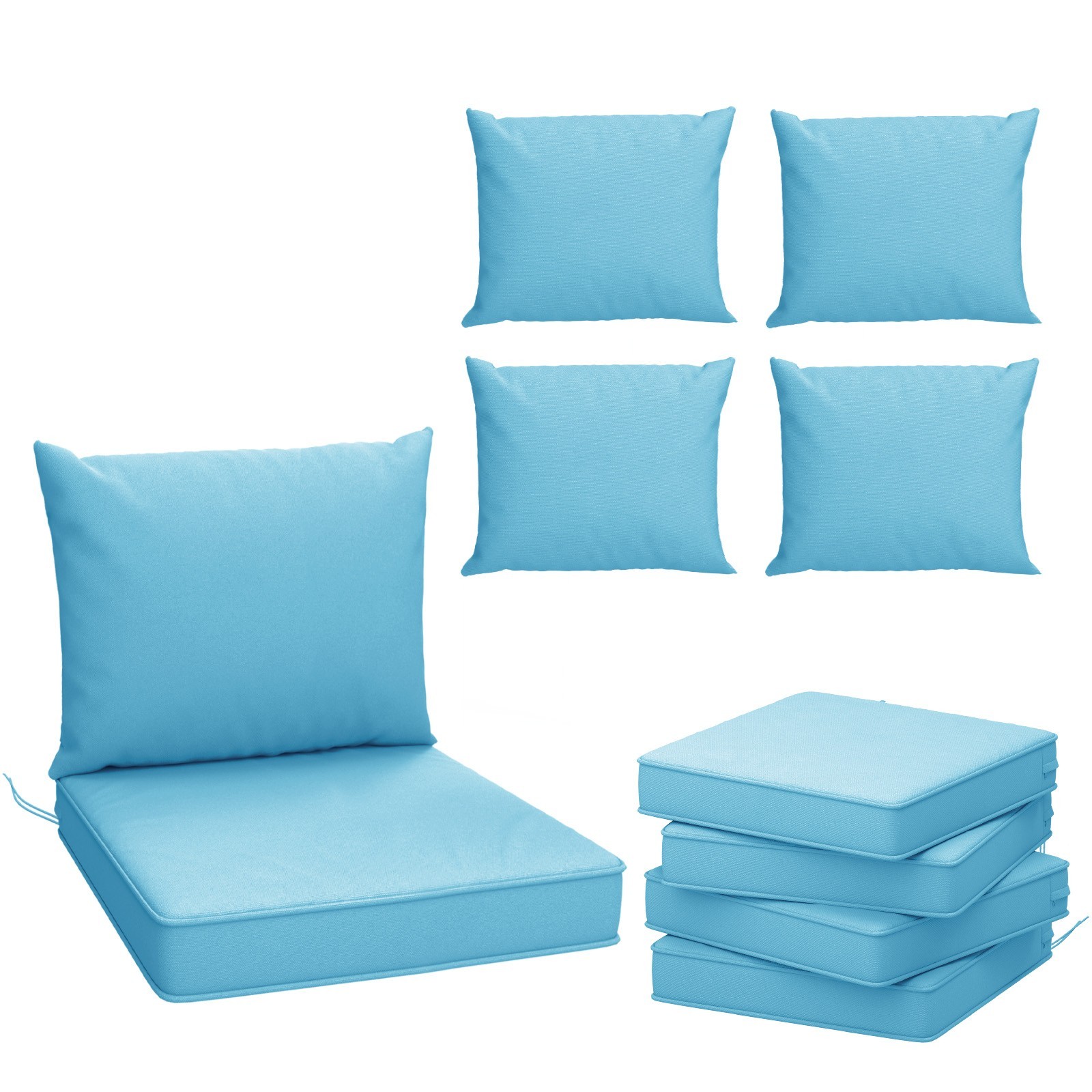 Outdoor Chair Cushions Set of 4, 24 x 24 Inch Patio Furniture Cushions,Lake Blue