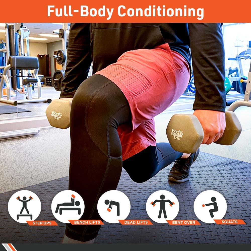 Body Sport Neoprene Dumbbell Weight - Latex-Free, Strength Training Equipment