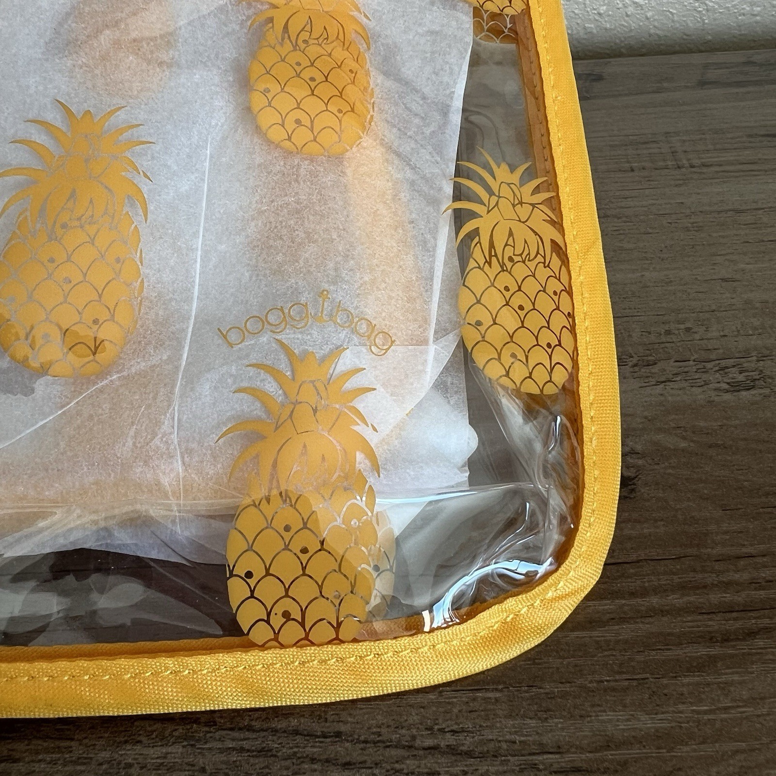 Bogg Bag Pineapple Insert Pouches 2 Set Clear Zipper Travel Organizer Beach