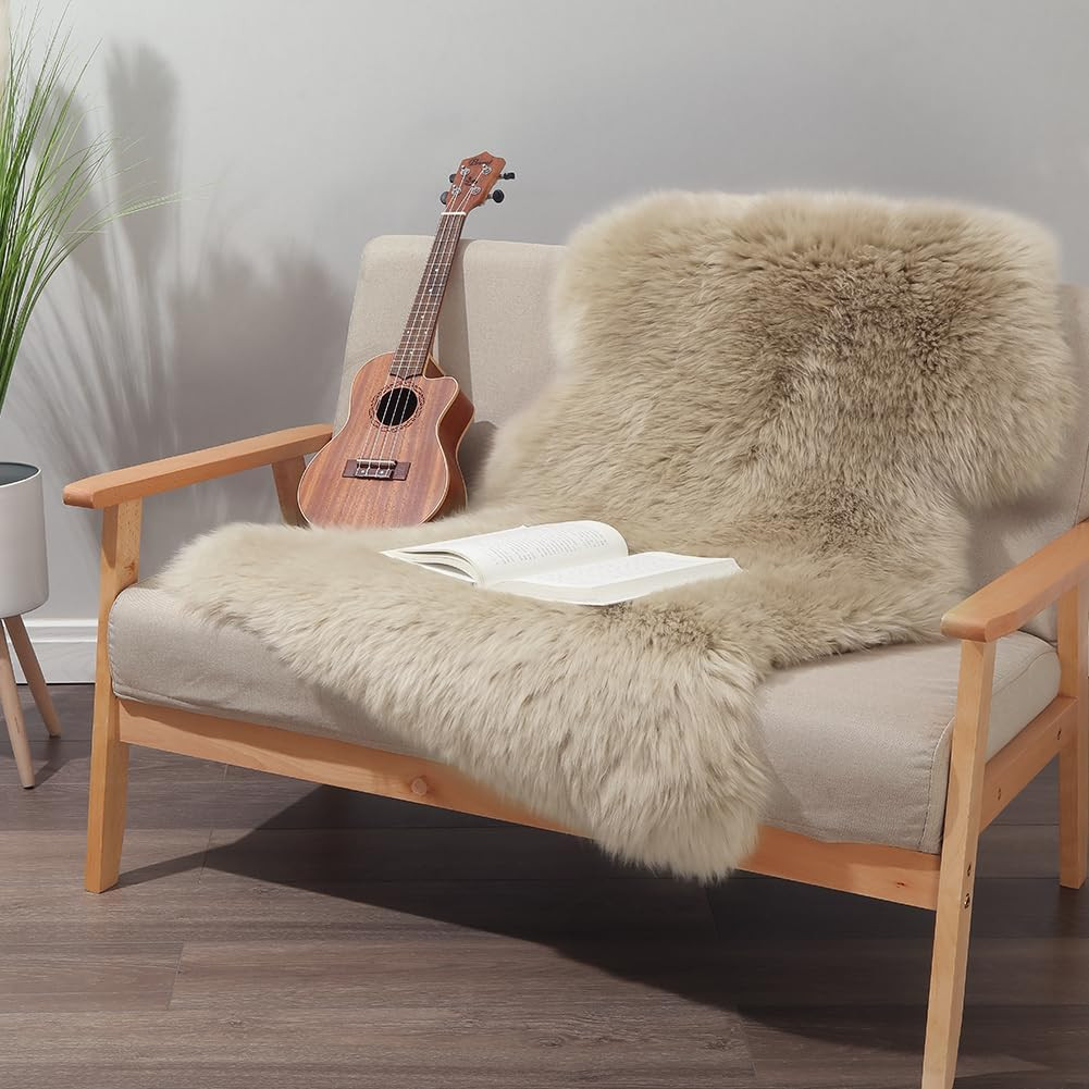 Premium Genuine Fur Sheepskin Rug Real Australia Sheepskin Natural Luxury Fluffy
