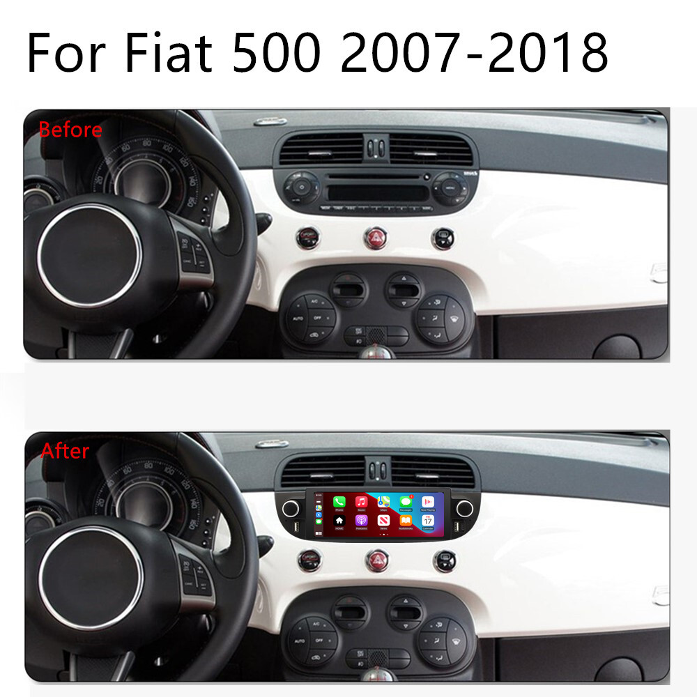 6.86in Touch Screen Car Radio Player USB RDS 4+32G Fit For Fiat 500 2007-2018