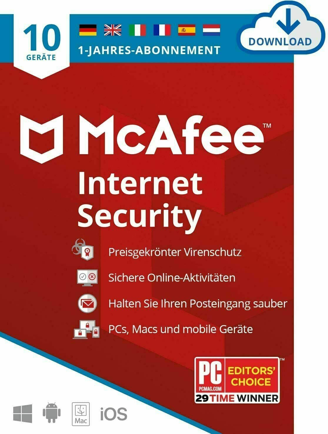 McAfee Internet Security 2026 10 PC / Devices 1 Year | Inc. Antivirus ESD