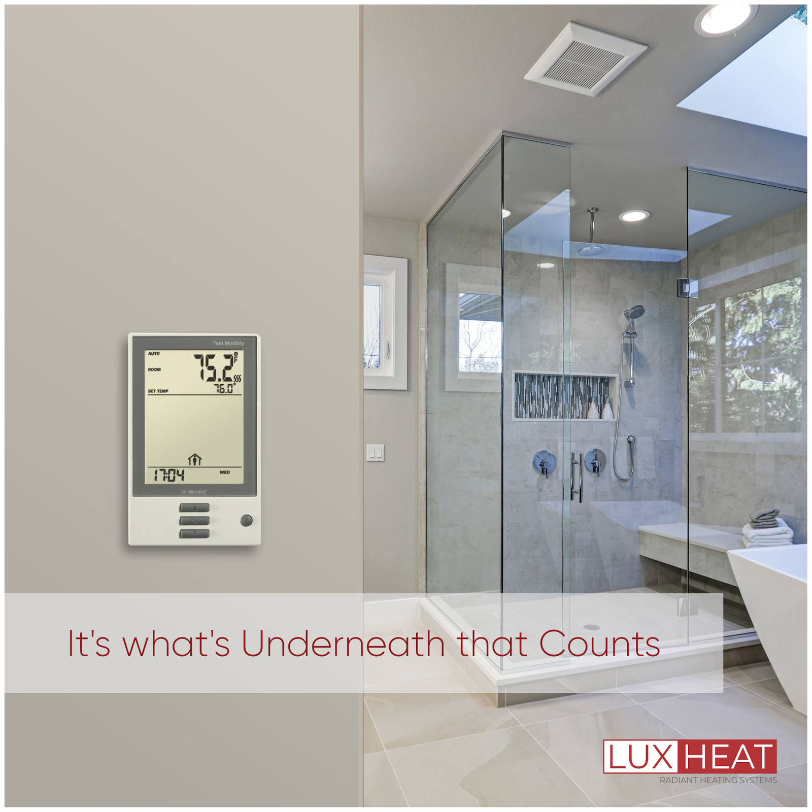 LuxHeat Mat Kit 120v (10-150sqft) Electric Radiant Floor Heating System Tile and