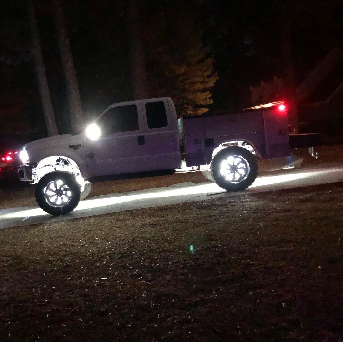 Set with (4) 17.5" QUAD ROW Strobes PURE WHITE Car Truck LED Wheel Rim Lights