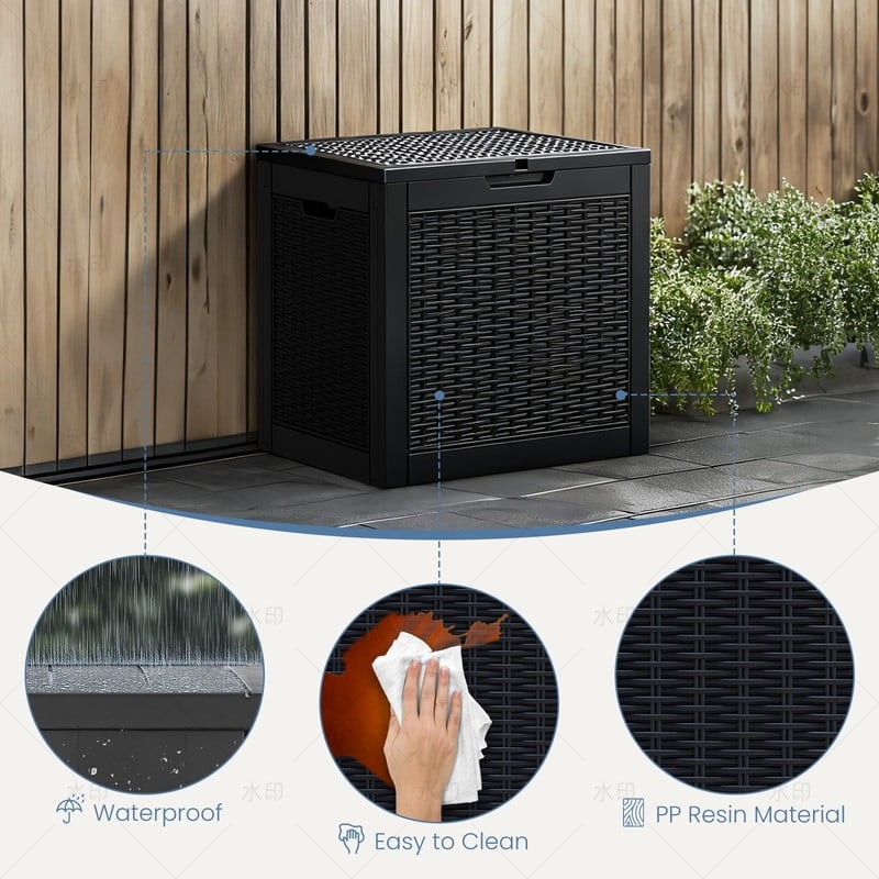 31 Gallon Resin Deck Box, Waterproof UV Resistant Outdoor Storage Box