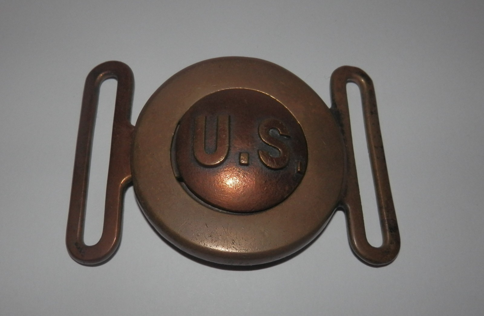 WWI US Brass 2 Piece Army Garrison Buckle for Mills Belt