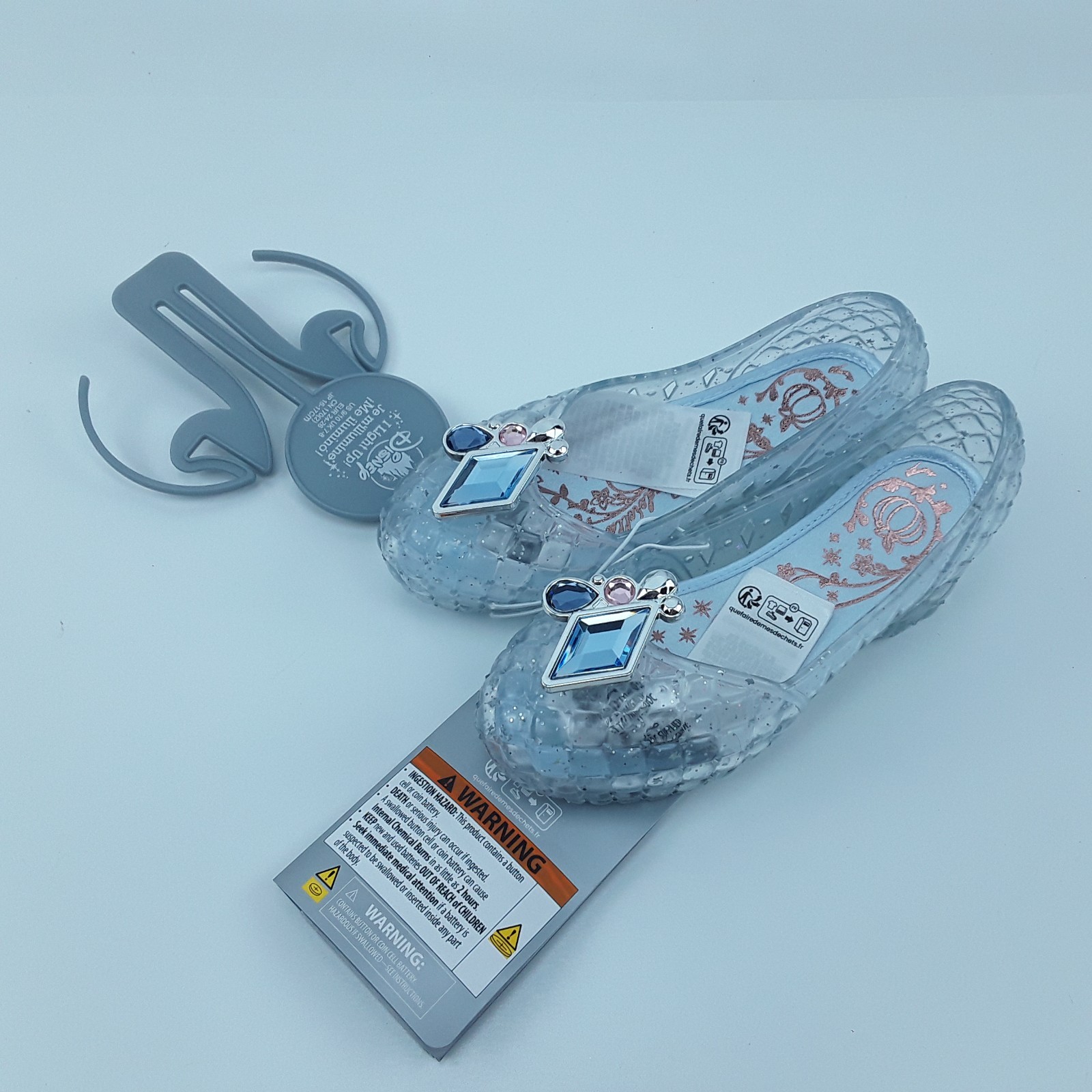 Disney Cinderella Light-Up Costume Footwear Size 9/10 Youth Faceted Gem Age 3+