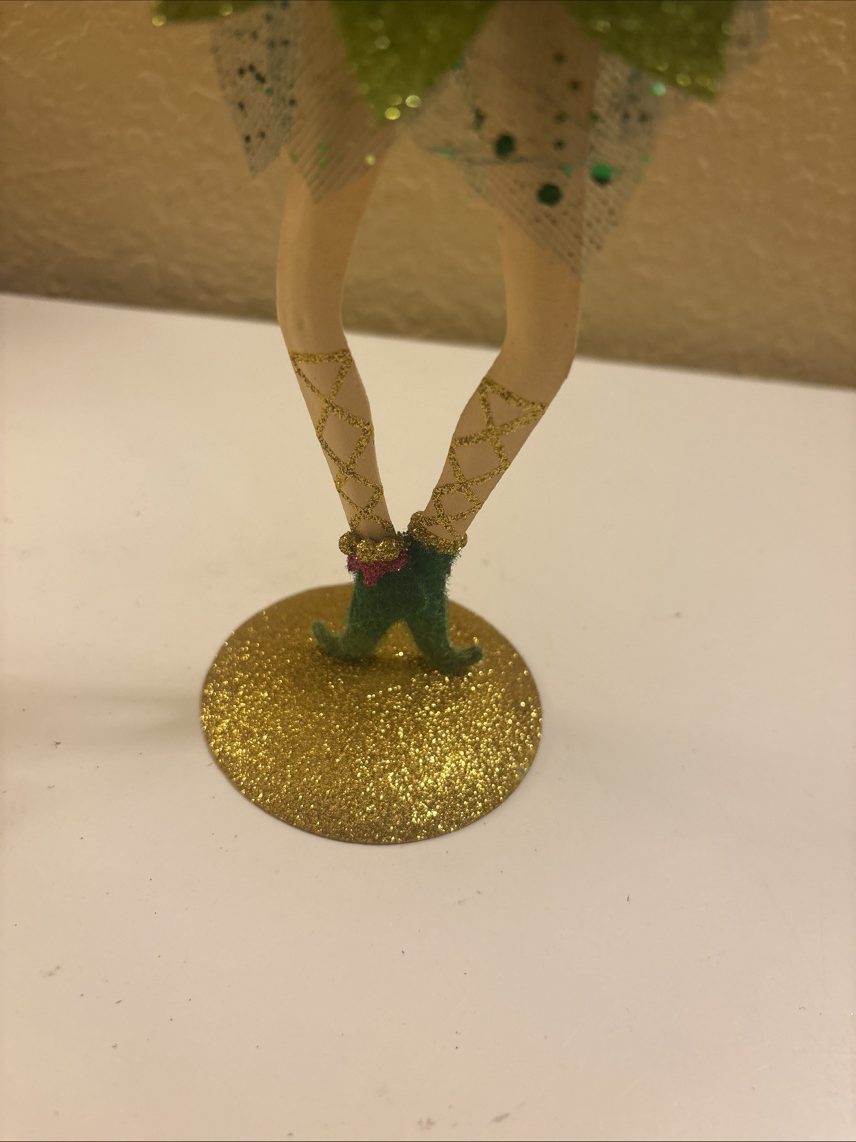 Pier 1 One Rare Celtic St. Patrick's Day Fairy Glitter Metal 11.5" Damage (a80