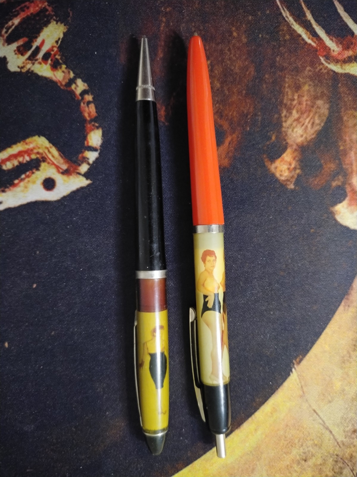 Vintage Stripper Naked Lady Floaty Pen & Pencil Made in Denmark