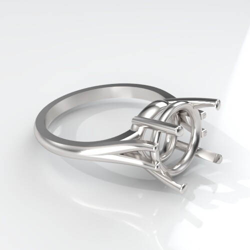 (9mm - 15mm Round) Wire Mount Sterling Silver Ring Setting (Ring Size 7)