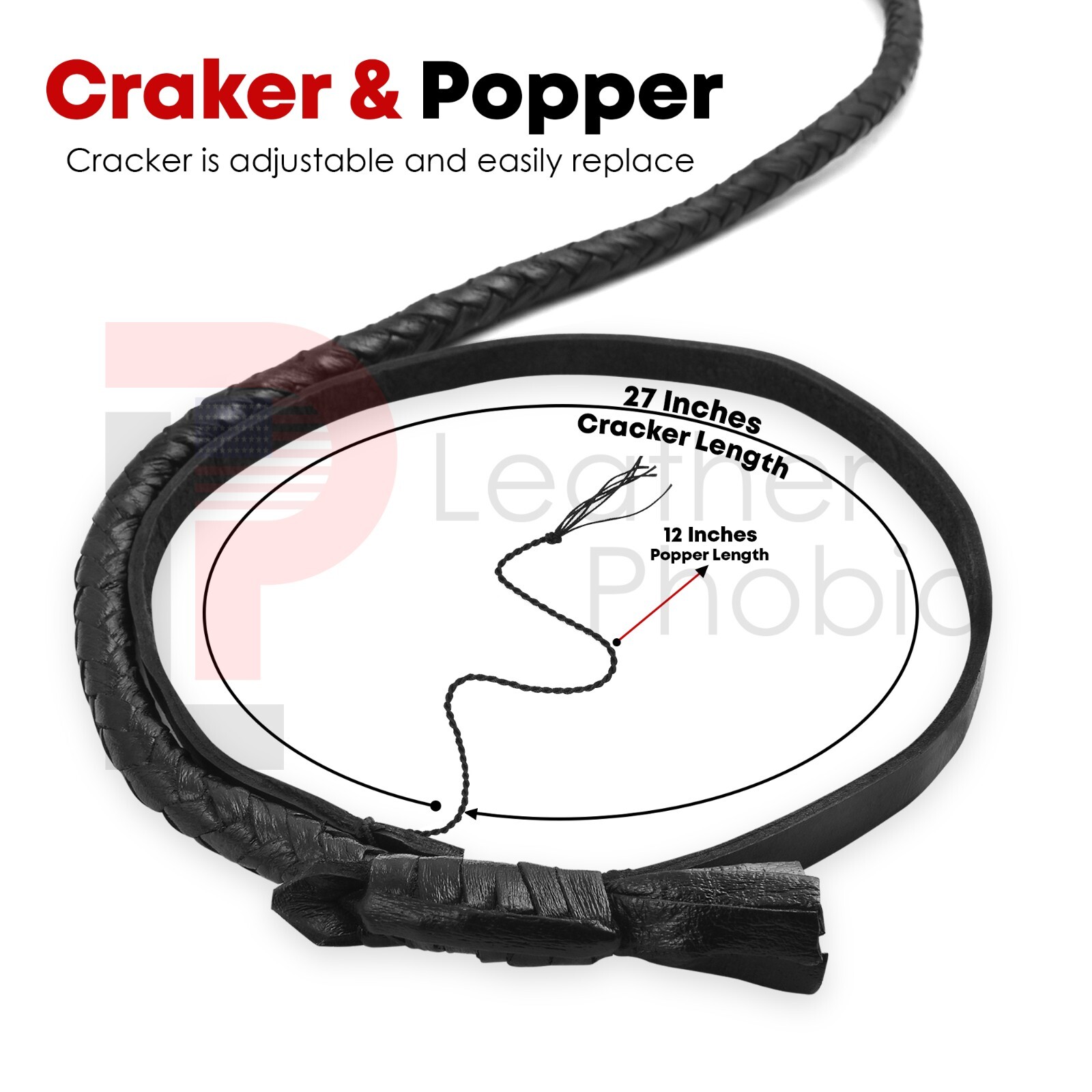 Cow Hide Leather BULL WHIP 04 to 08 Feet Long 12 Plaits Black Indiana Jones Whip