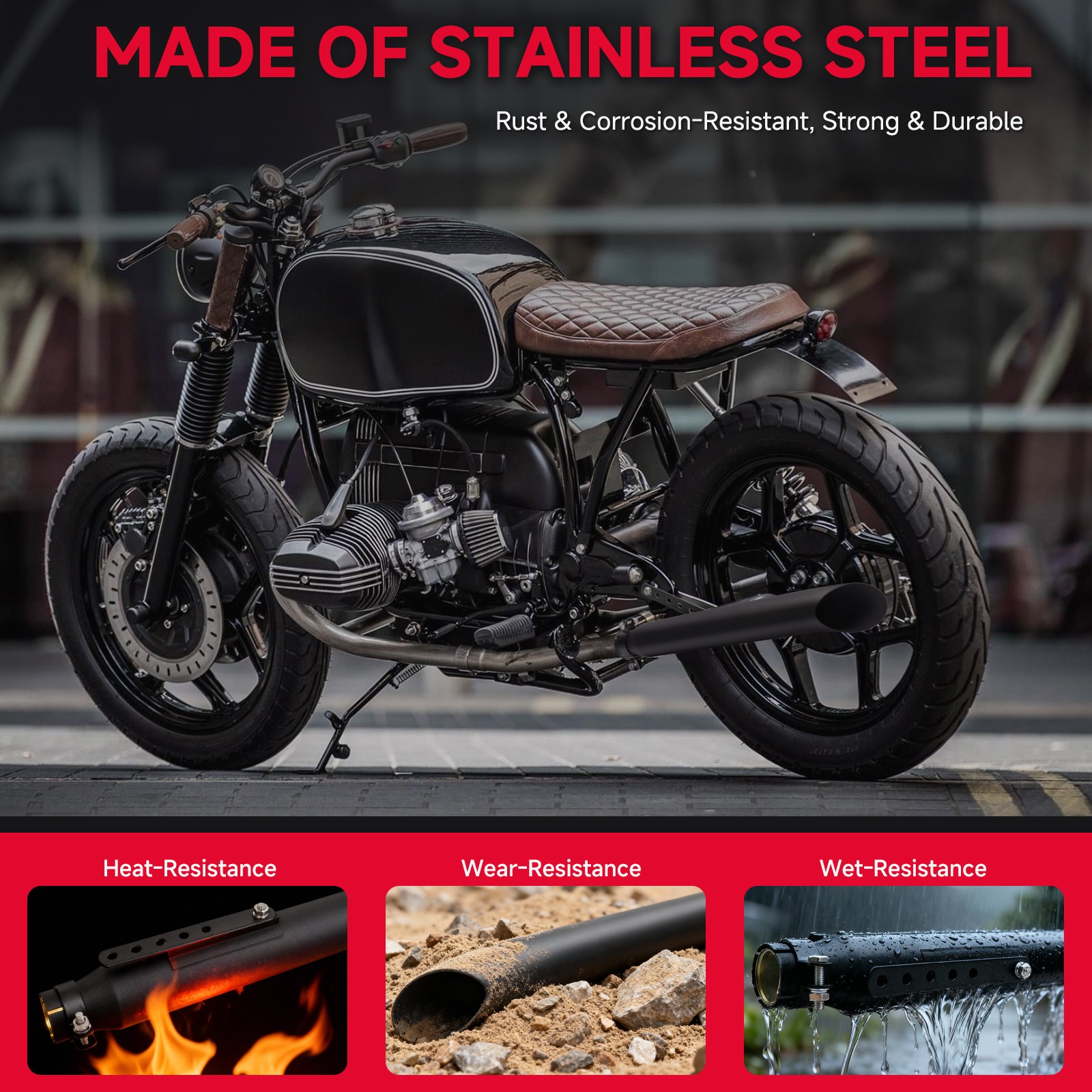 2pcs Motorcycle Slip-On Exhaust Muffler Pipes For Yamaha Road Star XV1600 XV1700