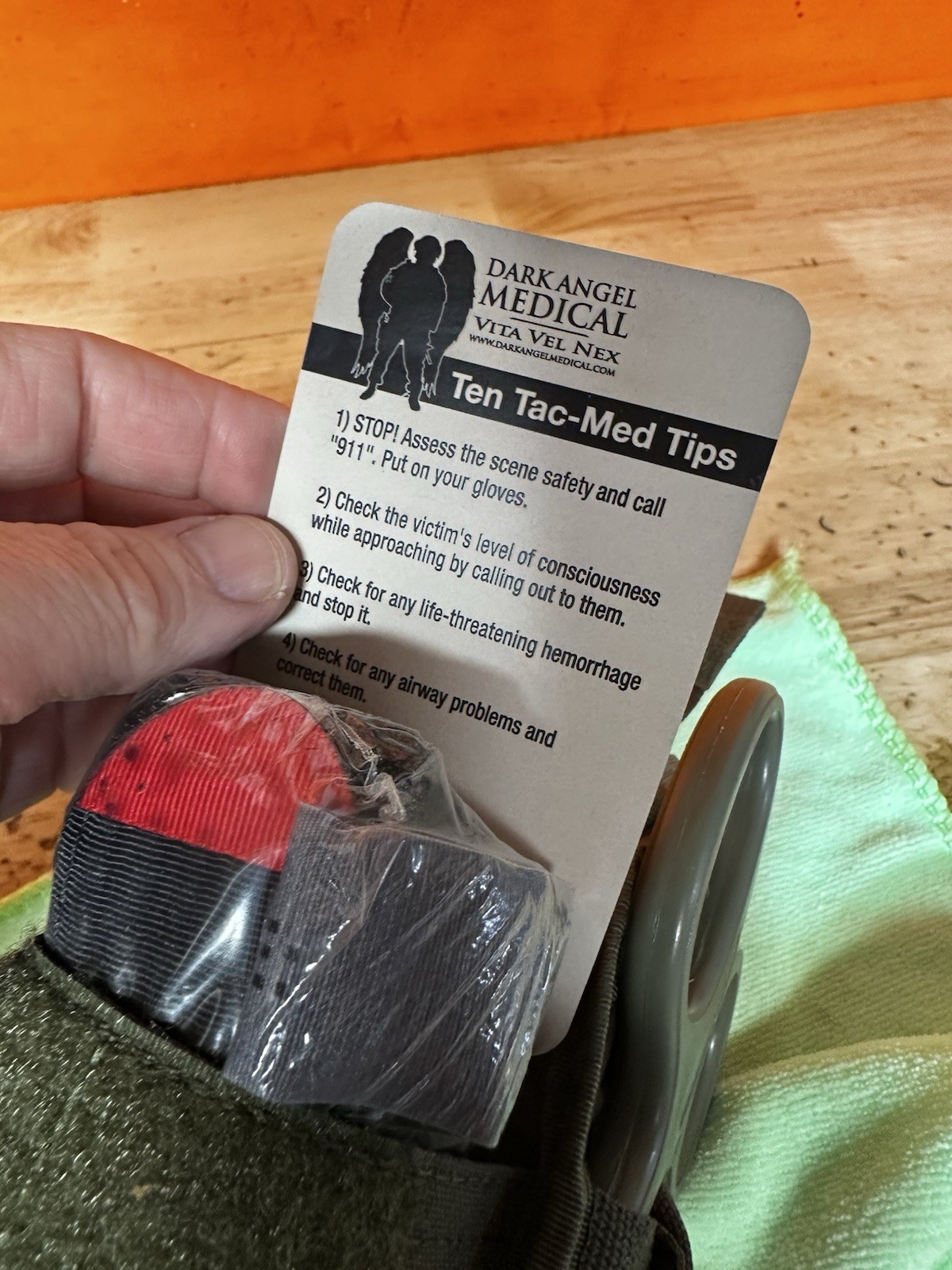 D.A.R.K. Slim Trauma Kit Ranger Green. Dark Angel Medical CIV-LE