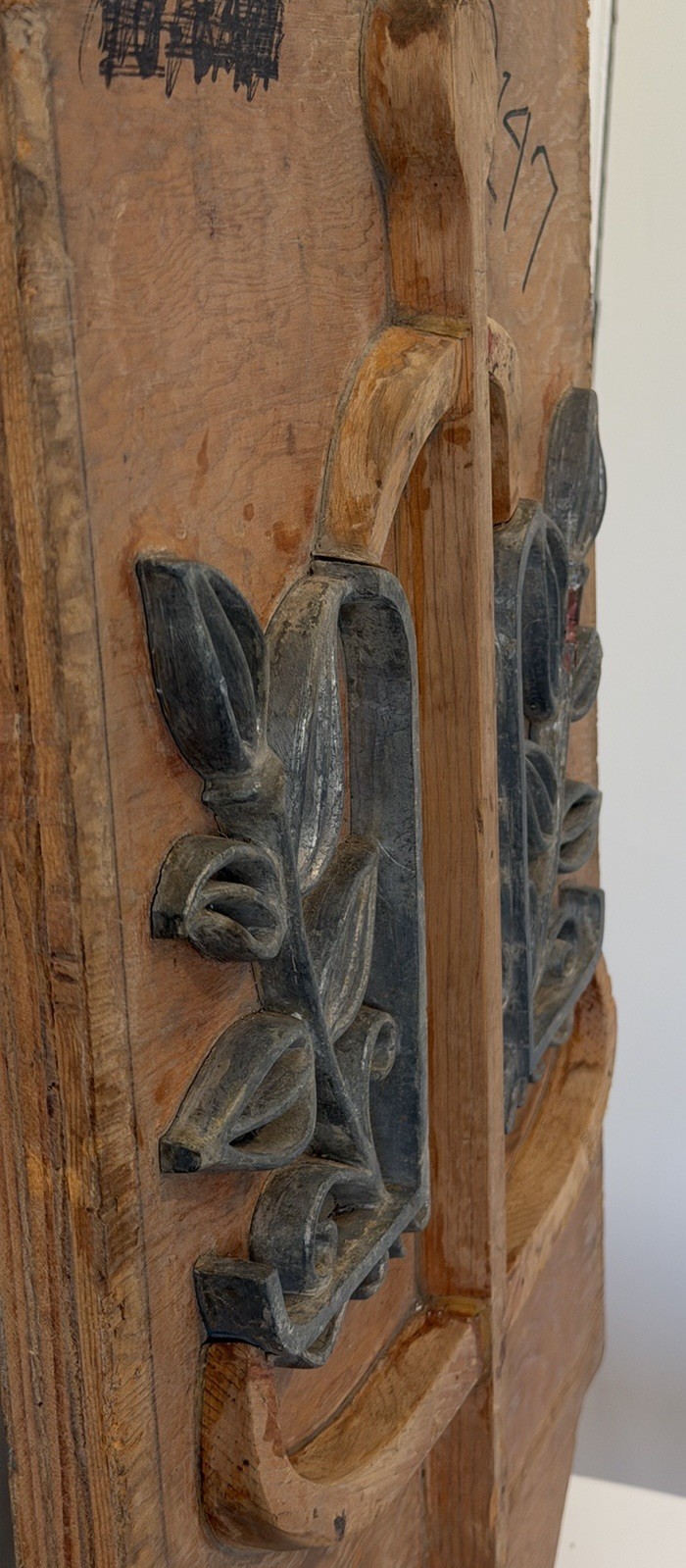 Antique Industrial Wood Foundry Mold Abstract Wall Art Anchor Vines Leaves