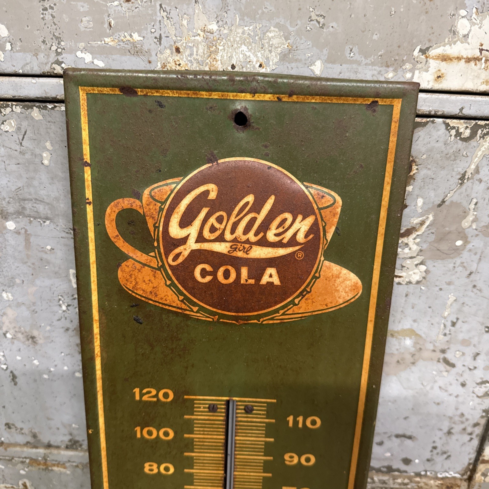 Vintage Sun Drop Golden Girl Cola Thermometer Soda Advertising 1960