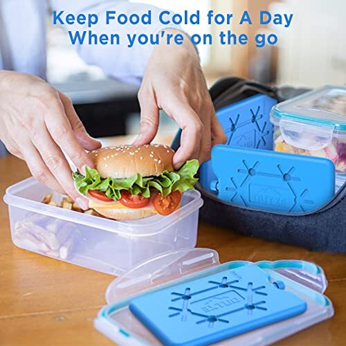 OUTXE Ice Packs for Lunch Box 4 -Pack Reusable Ultra-Thin Freezer Packs