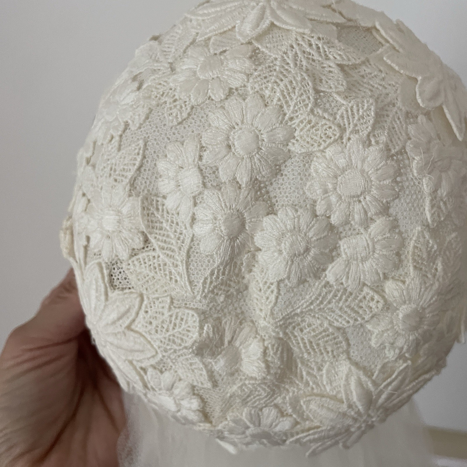 Vintage Sue Gordon Juliet Lace Cap And Veil