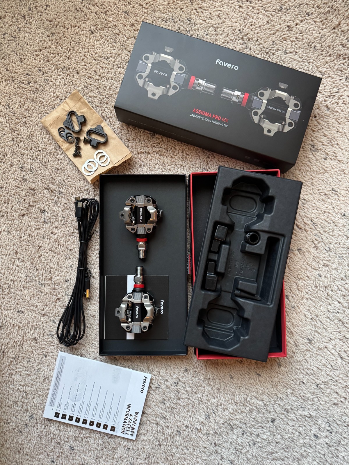 Favero Assioma Pro MX-2 Pedals - DUAL SIDED POWER METER PEDALS - NEW (OPEN BOX)