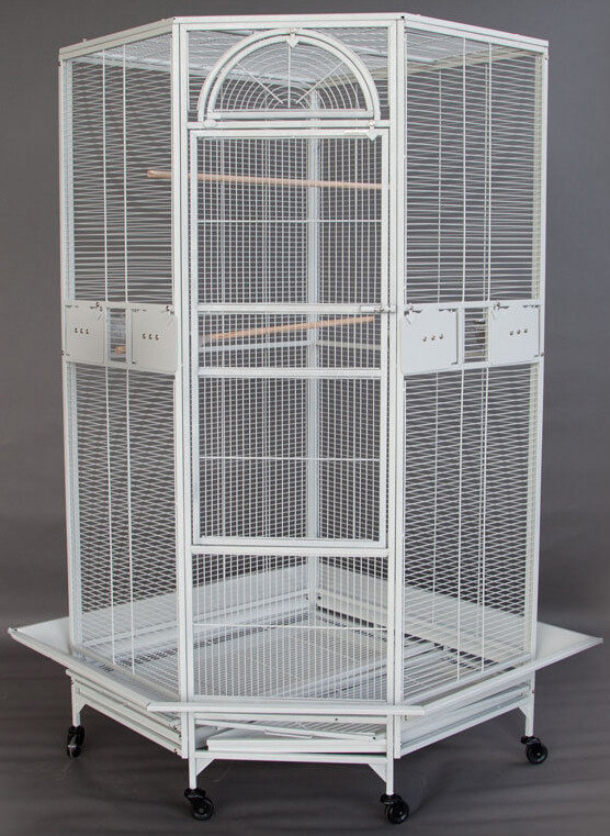 63" X-Large Corner Bird Flight Cage Cockatiel Parakeet Budgies With Seed-Skirt