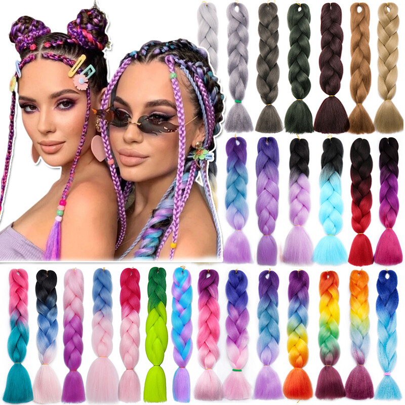 60 Big-color Jumbo Braiding Hair Extensions Braids Twist Ombre Kanekalons 24"