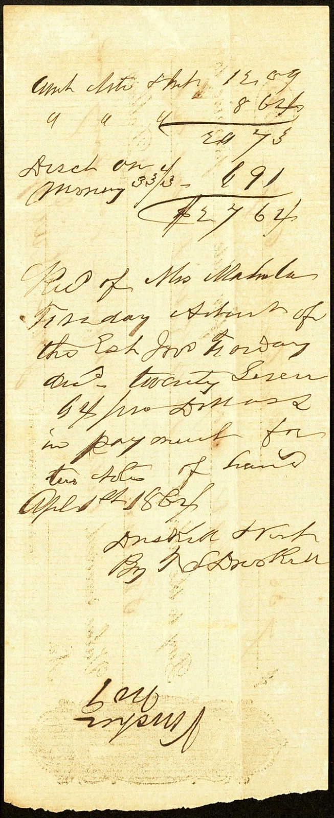 TX $7 MARTINVILLE (Plantationville) Texas Oct 7, 1862 Civil War era note