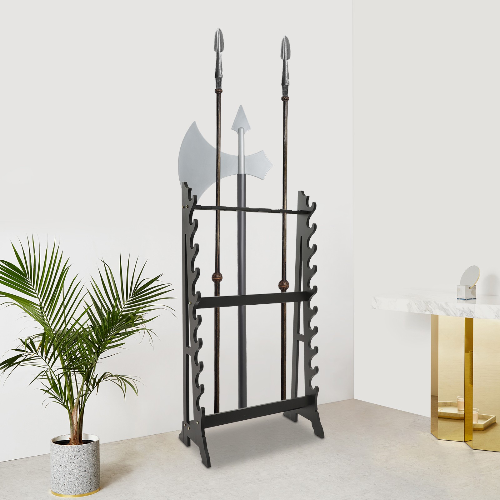 Sword Stand, Vertical Sword Stand Display, 10 Tier, 5 Hole Sword Holder