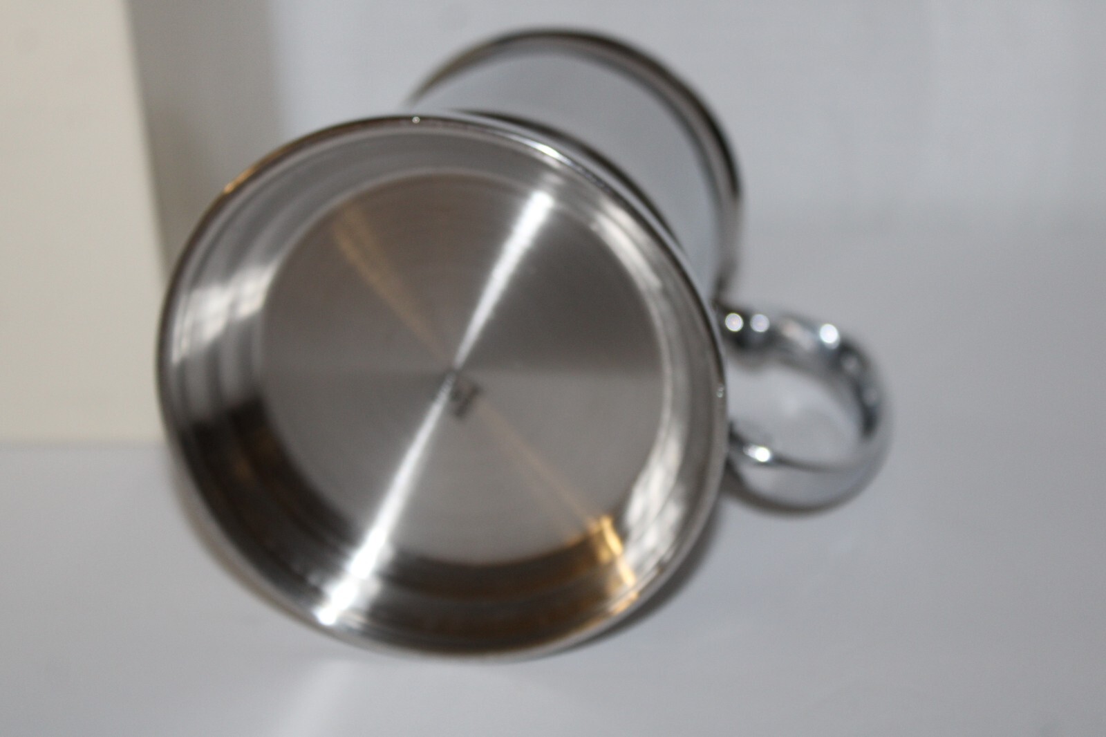 STAINLESS STEEL SILVERTONE TANKARD MUG VINTAGE THINGS REMEMBERED BEER STEIN