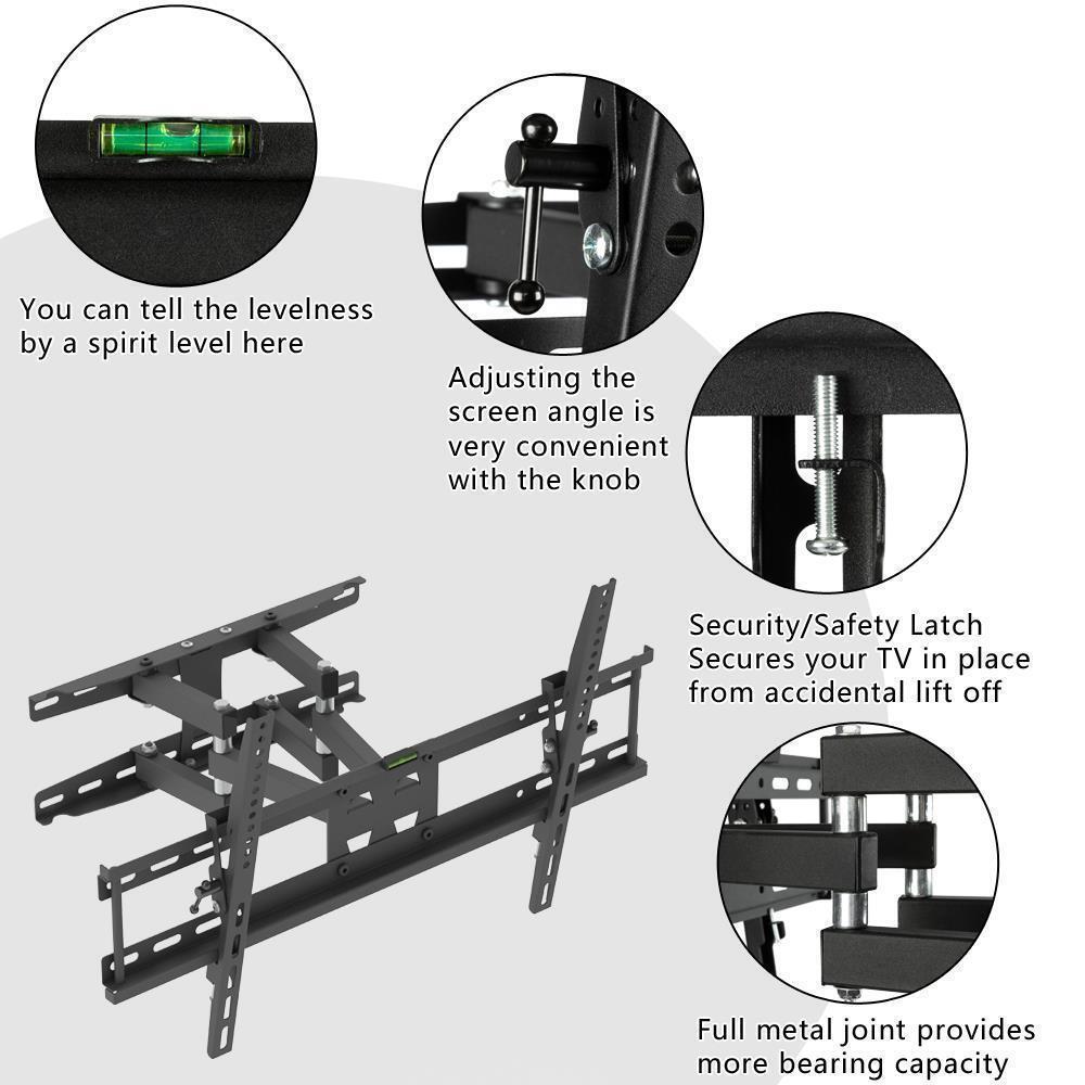 Full Motion TV Wall Mount VESA Bracket 32 36 42 43 46 50 52 55 60 65 70" LED LCD