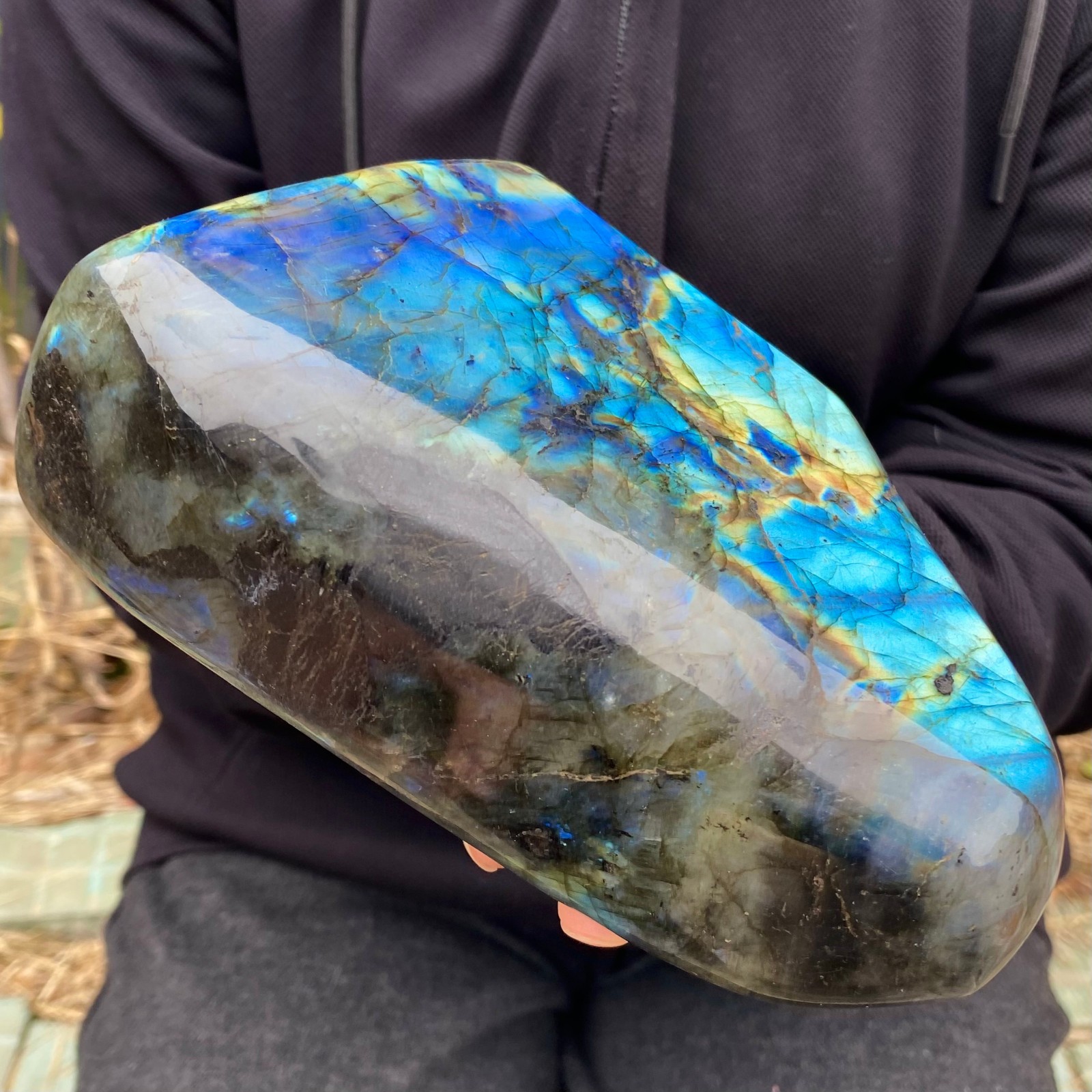 4.57LB Top natural Labrador flash moonstone quartz crystal mineral specimen