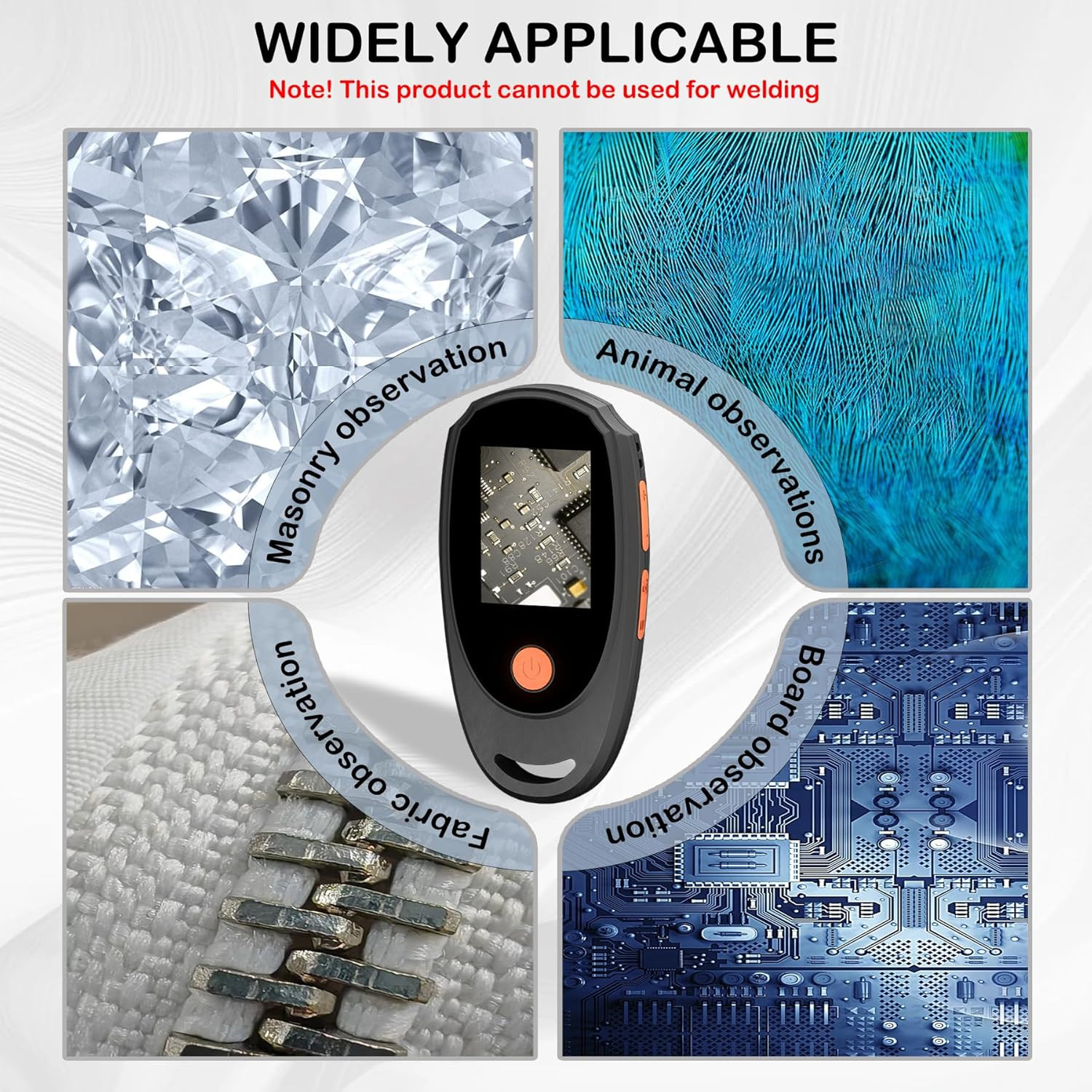 Handheld Digital Microscope with 2.0 Inch IPS Color Screen, Portable Magnifying