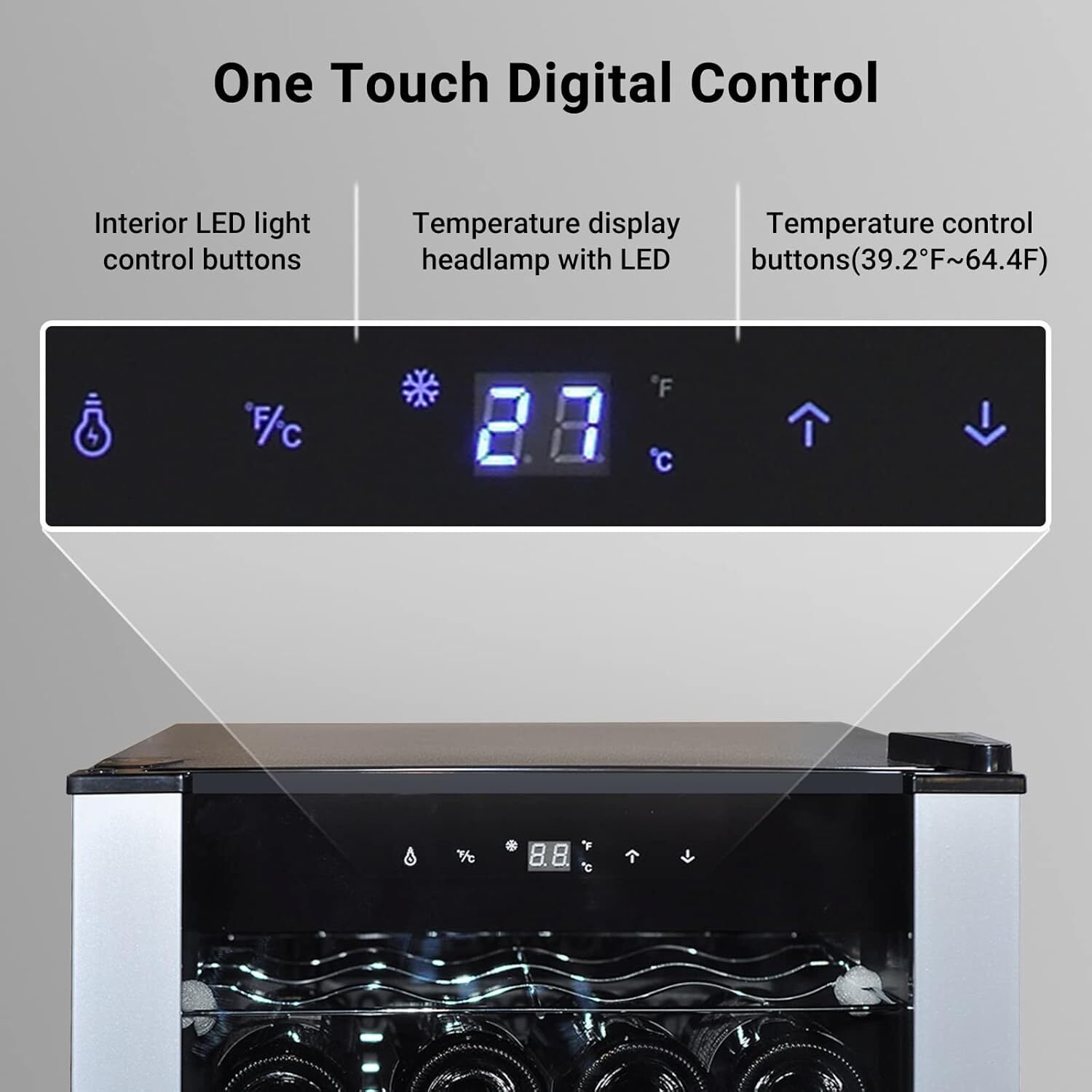 Beer /Wine Cooler Fridge Digital Temperature 19 Bottle-Certified Refurbished