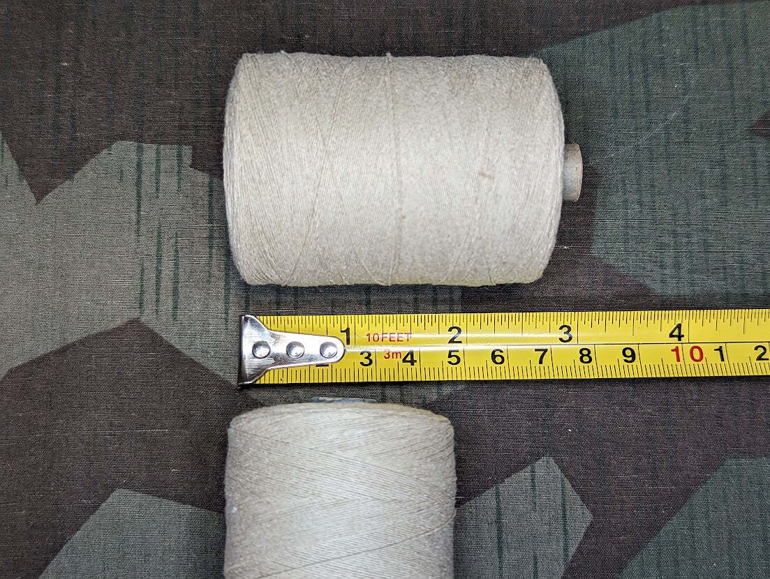 Original German Linen Thread Spool Off-White WWII Era 1940s Vintage Sewing x 1