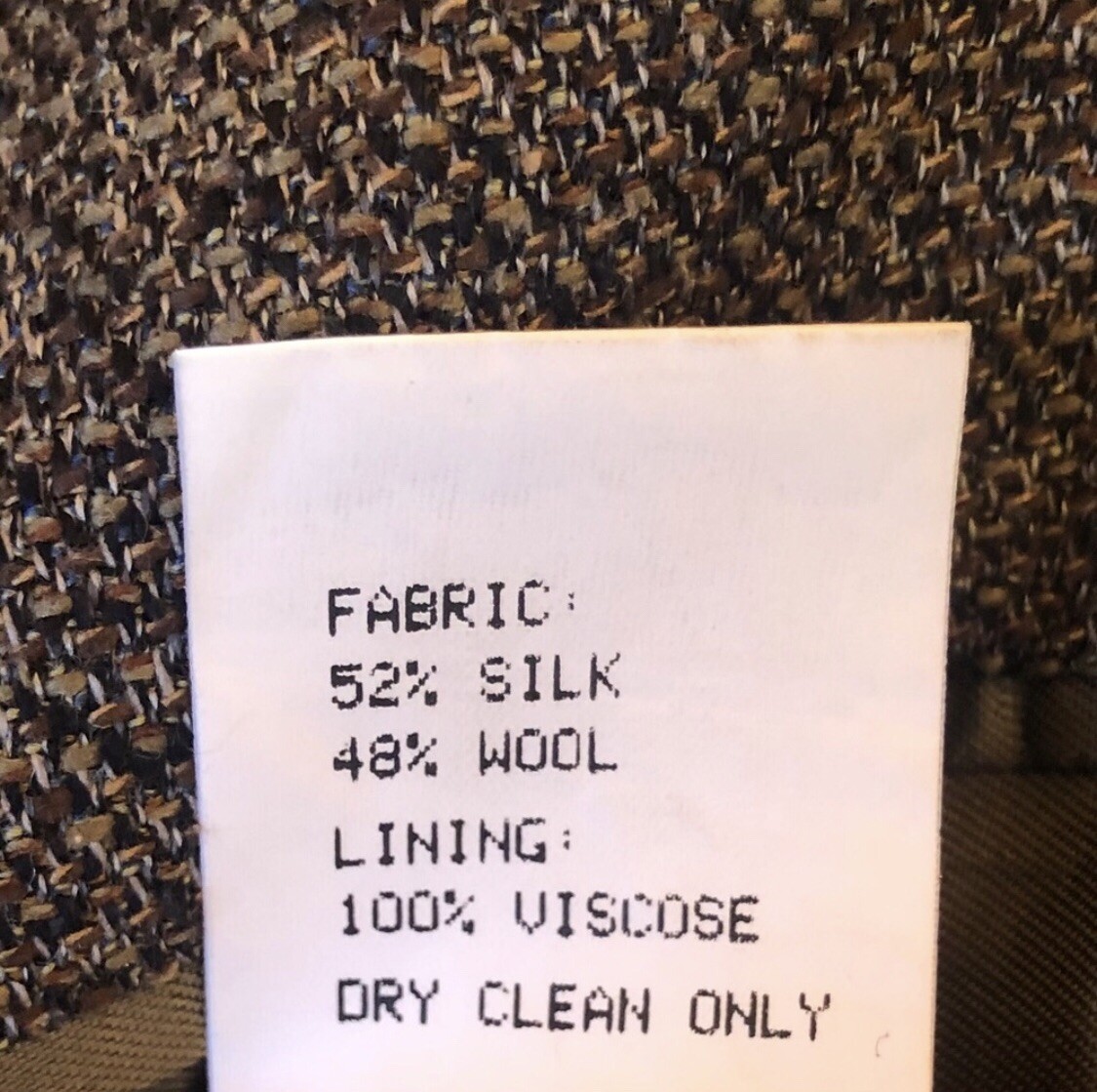 Vito Rufolo Italy Blazer Mens 44T Tall Brown Tweed Fine Silk Wool Academia Coat