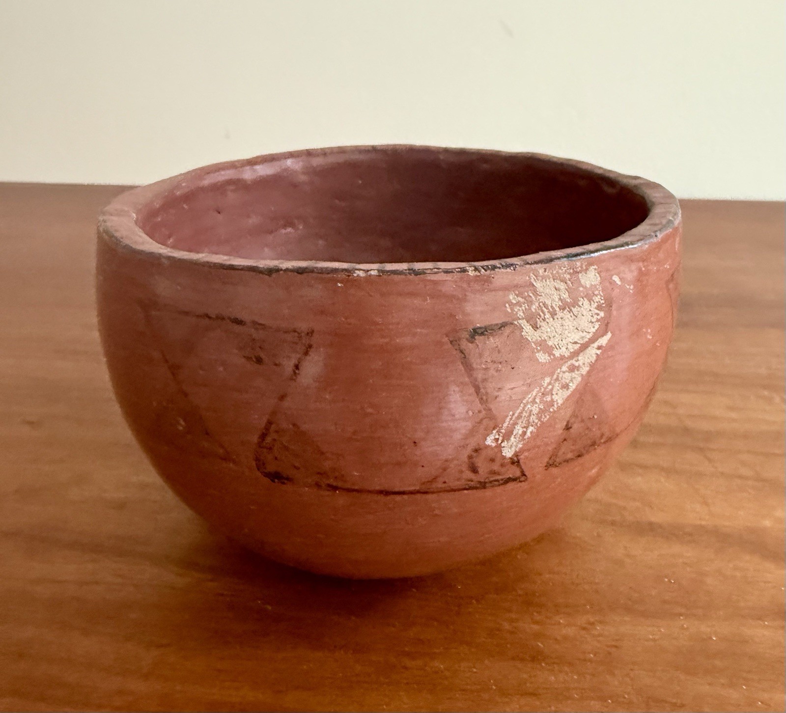 Ancient Pre Columbian Pottery Ceremonial Round Base Bowl Circa 800-1500AD