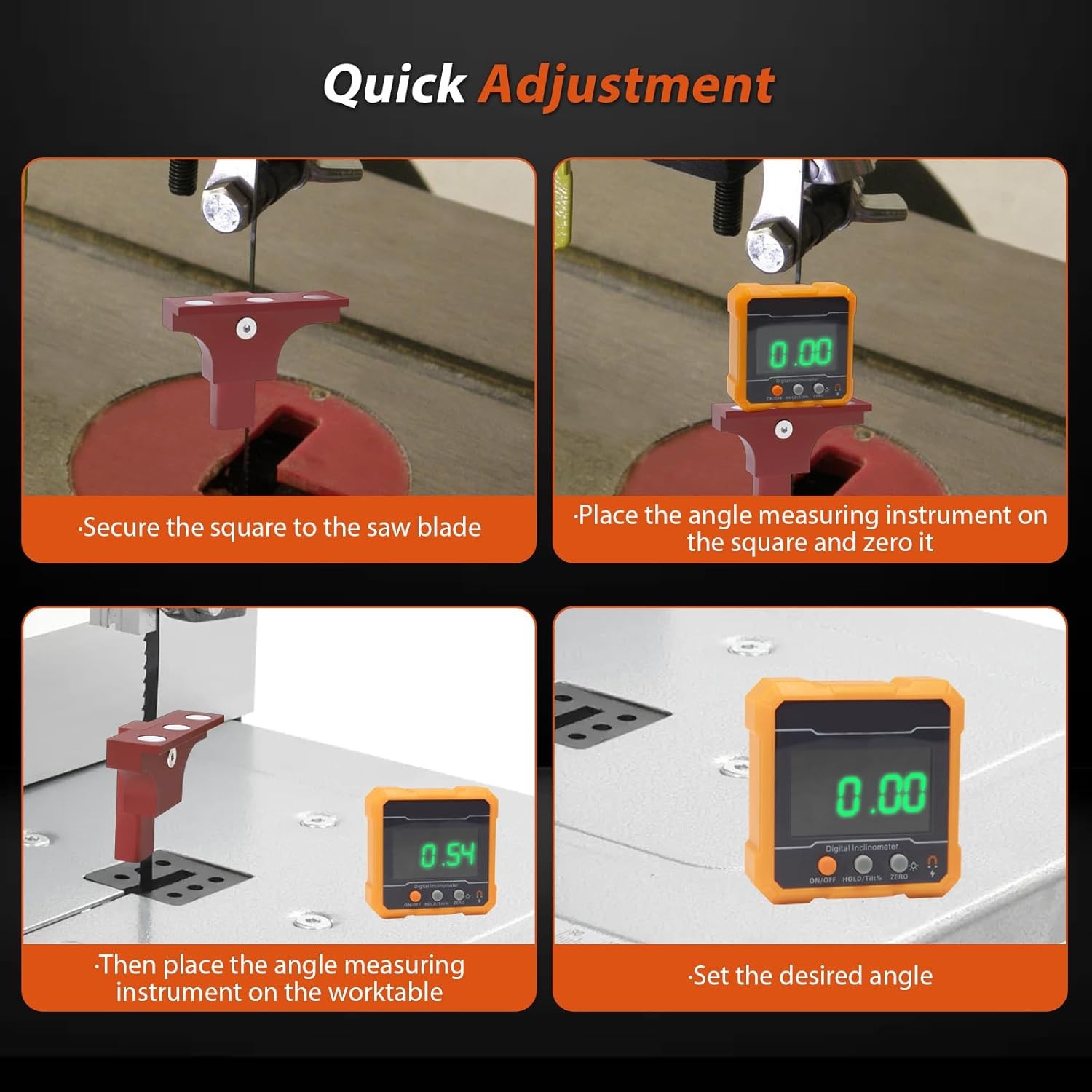Precision Alignment Tool Compatible with Bandsaw Table, Magnetic Adhesion