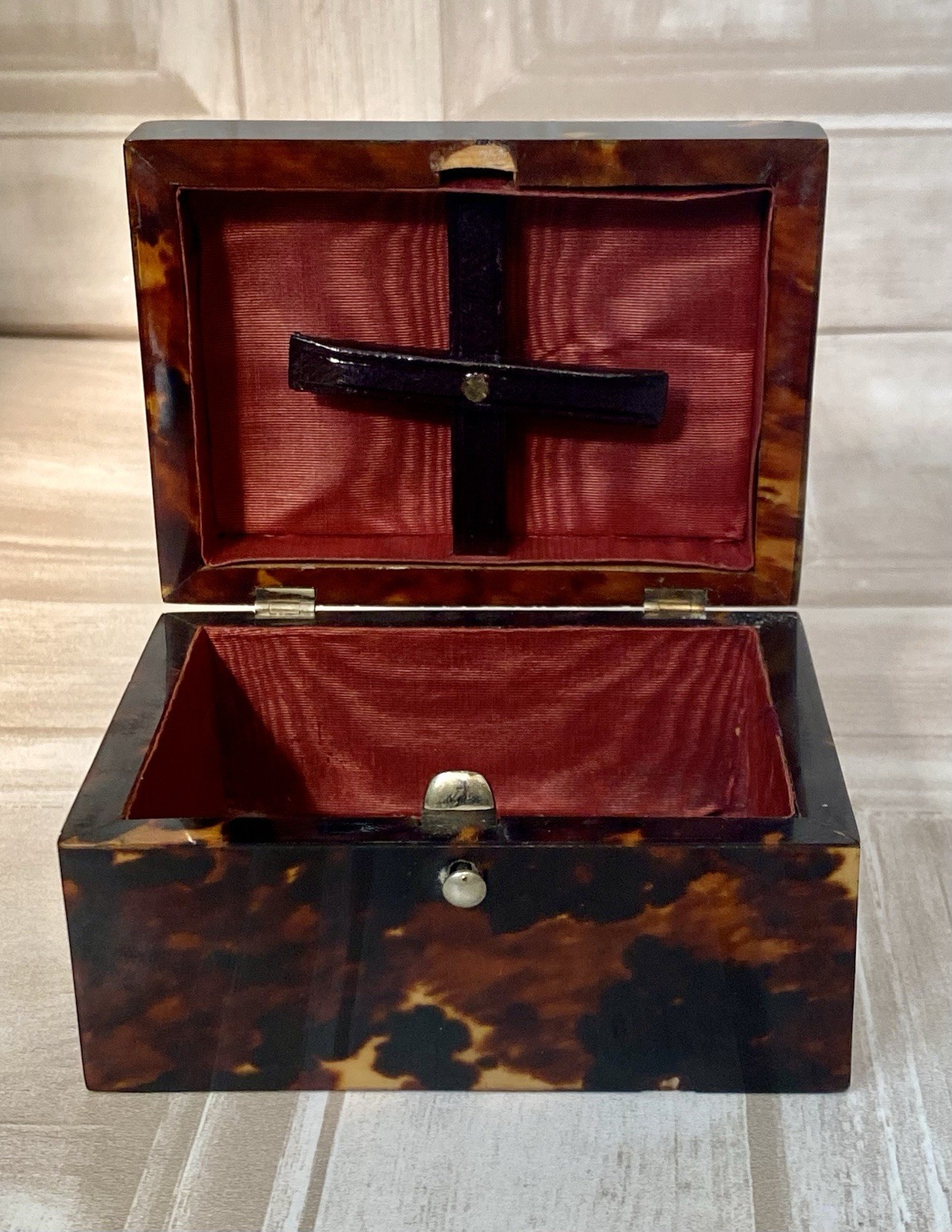 Antique Sterling Silver Tortoise Shell Playing Card Bridge Box - Chester 1894