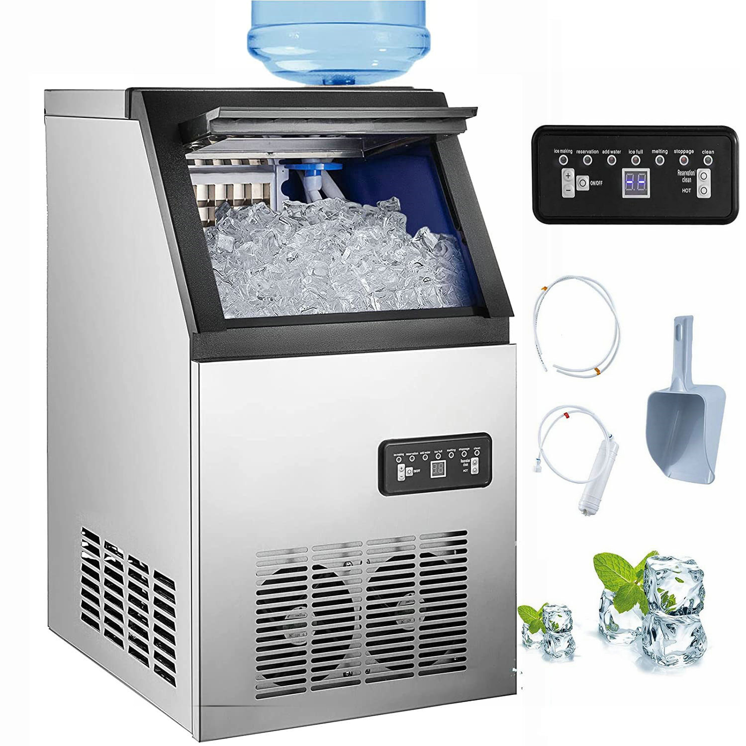 150LB Built-In Commercial Ice Maker Stainless Undercounter Ice Cube Machine