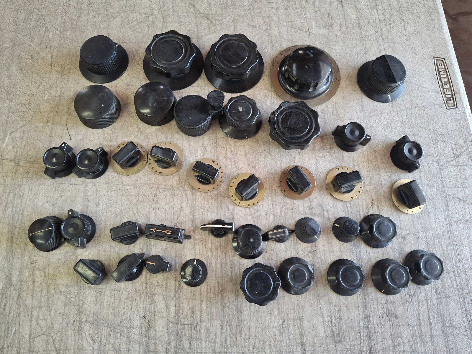 Lot of 40 Vintage Ham Radio Dials Indicator Knobs