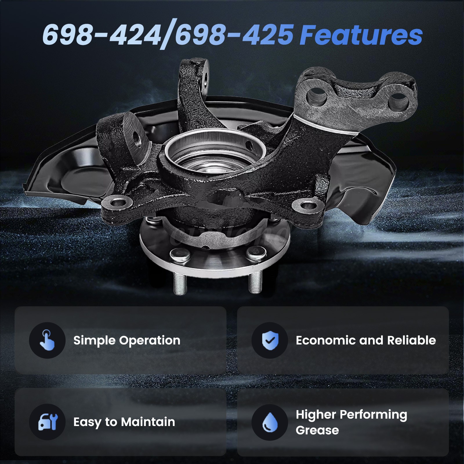 2x Front Wheel Hub Bearing Steering Knuckle Assembly for Toyota Sienna 2004-2010