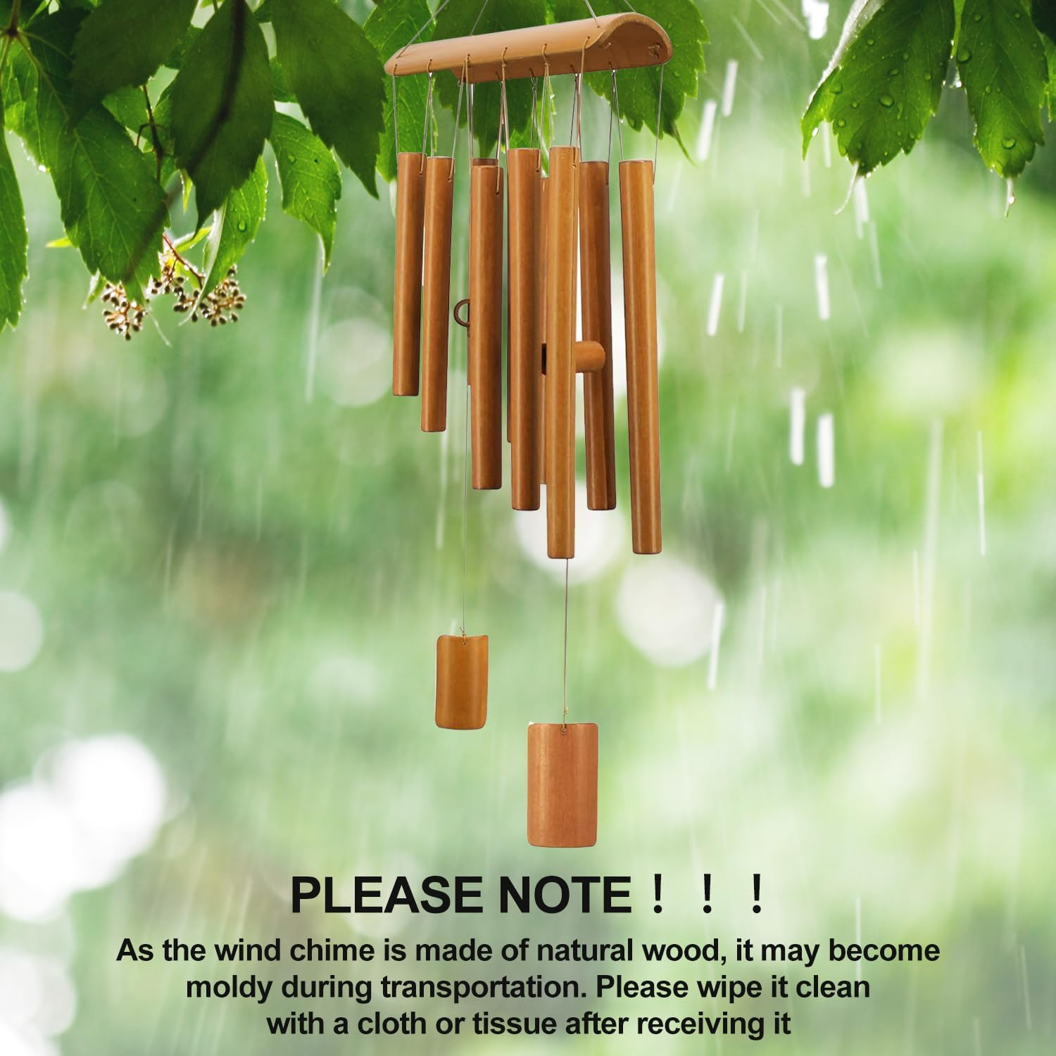 Windchimes Outdoors, Memorial Wind Chimes, Bamboo Wind Chimes for outside Cleara