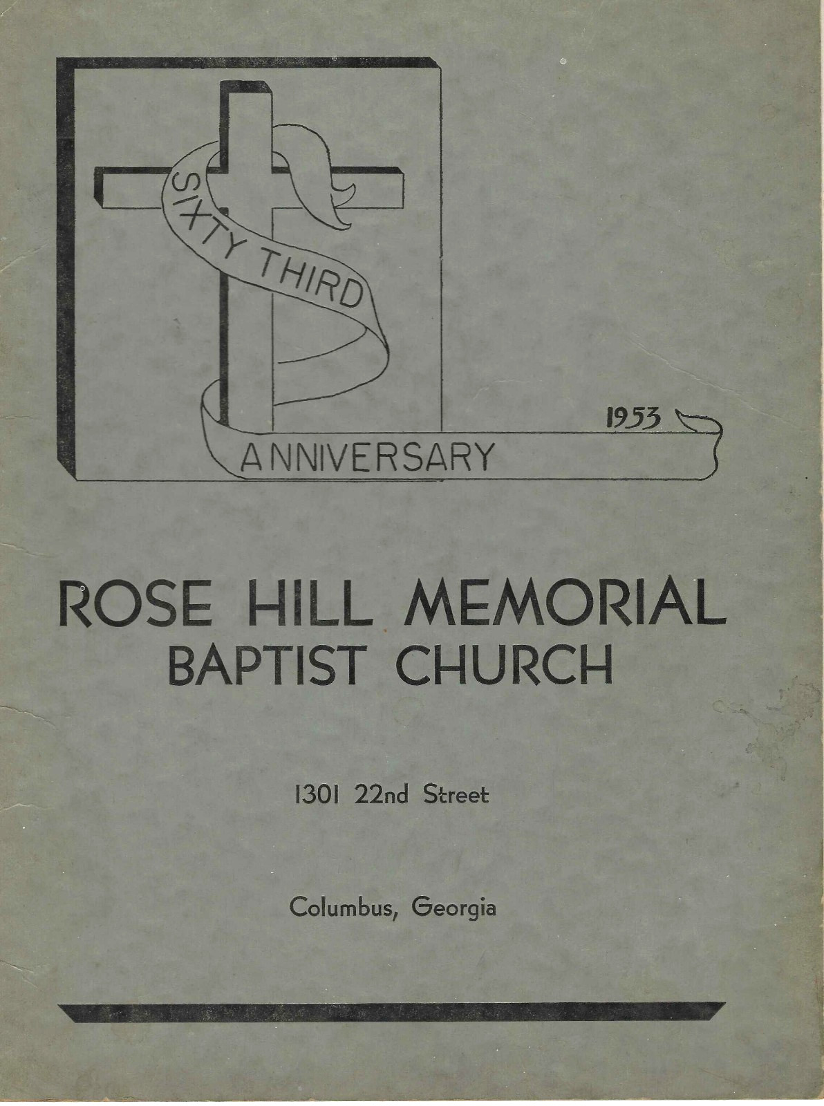 Columbus, Georgia~Vintage Historic African American Baptist Church~1953 Program