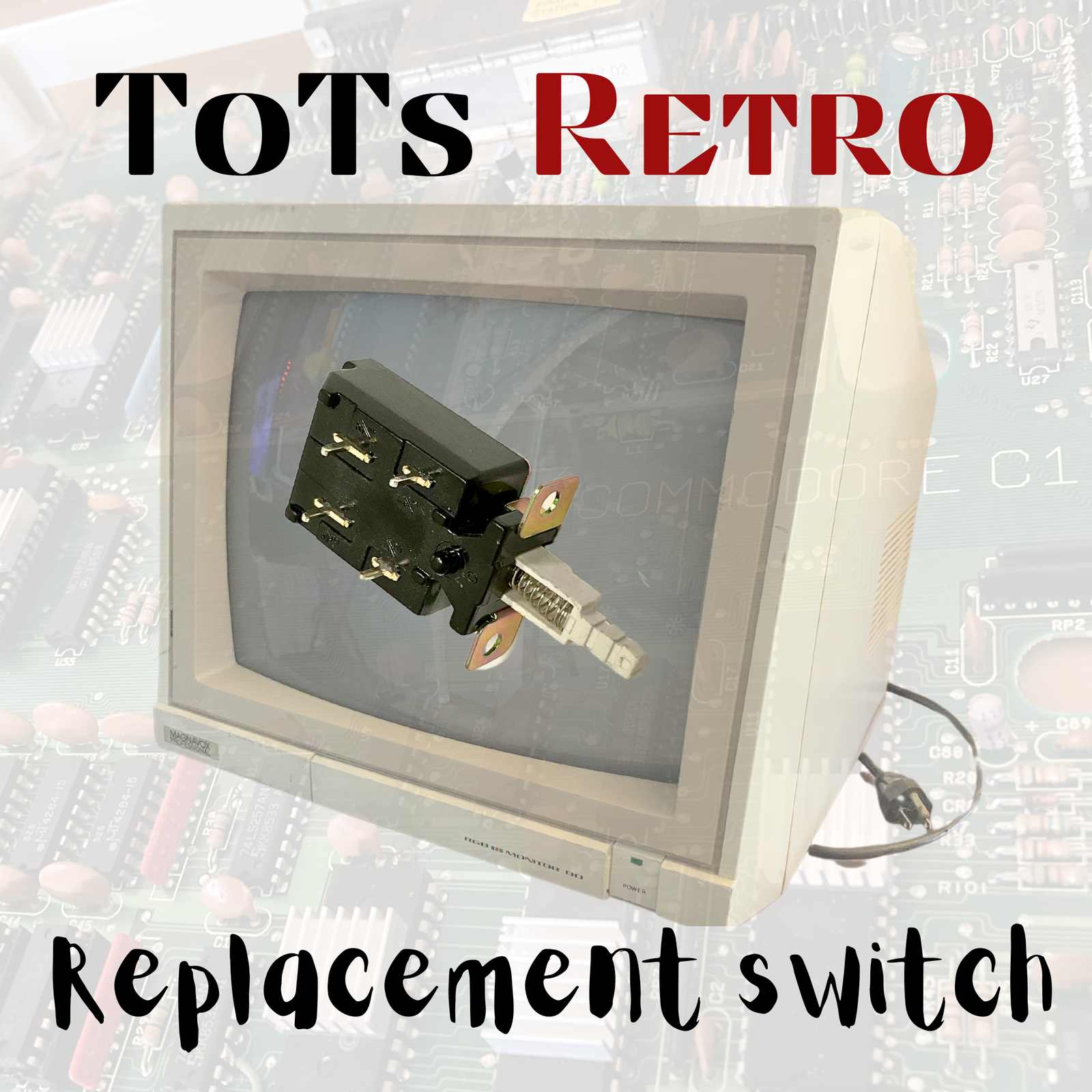 Commodore 1084 1901 Replacement Power Switch Magnavox 8CM515 Philips CM8833 +