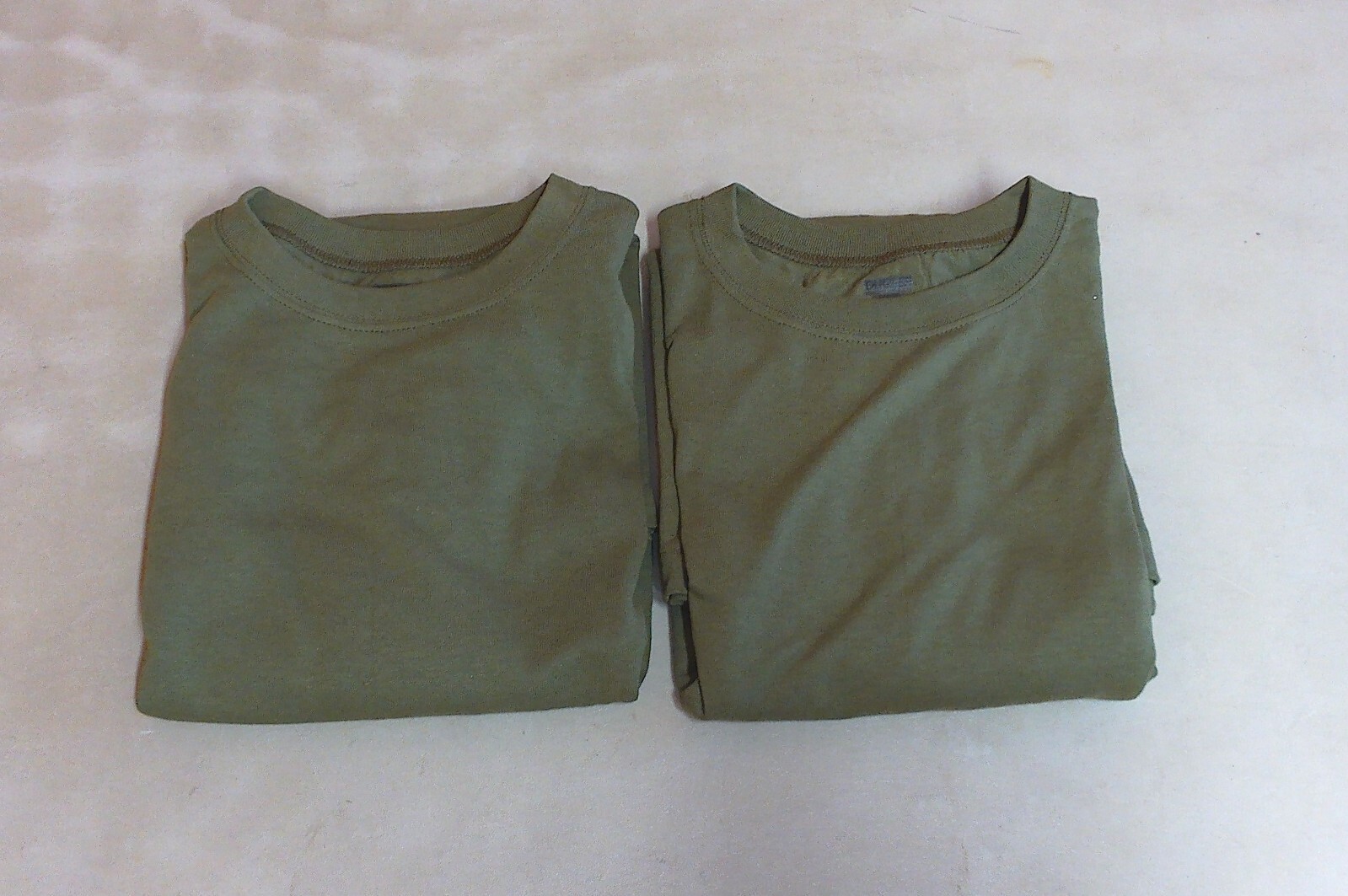 2 Pack of US Military Issue Dri-Duke OD Green Long Sleeve Uniform T-Shirts Large